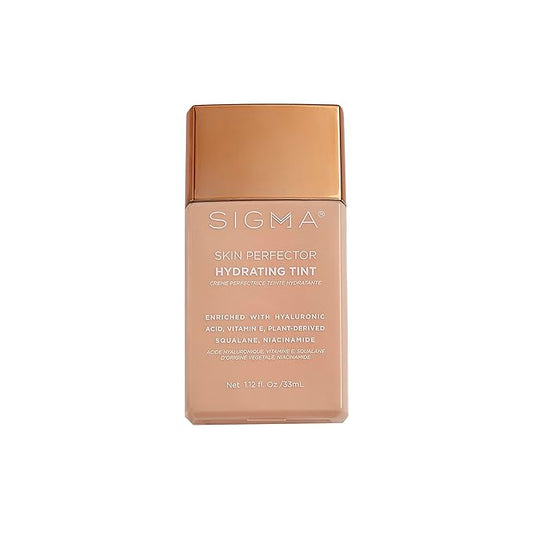 Sigma Beauty Skin Perfector – Hydrating Skin Tint Foundation for Lightweight, Buildable Coverage, With Hyaluronic Acid, Niacinamide Serum, and More (4 Medium Beige Tint, 1.12oz)
