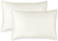Queen Pillowcases by Pure Bamboo, Genuine 100% Organic Viscose Derived from Bamboo, Luxuriously Soft & Cooling, Double Stitching, Envelope Closure (2 Queen Pillowcases, Ivory)