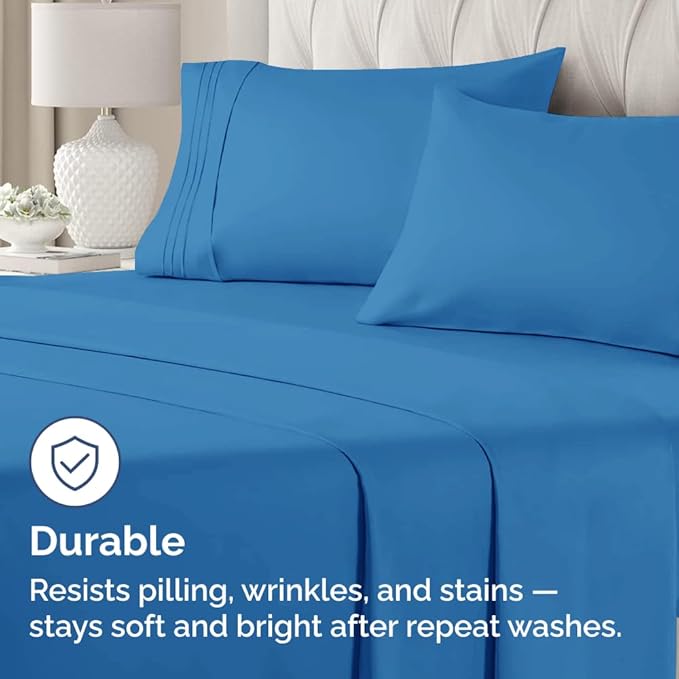 Queen Pillow Cases Set of 4 - Ultra Soft Hotel Quality Pillowcase Covers - Comfy, Cozy & Wrinkle Free - Shrink, Stain & Fade Resistant - Machine Washable Pillow Protectors - 4 Piece Set - Royal Blue