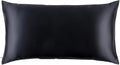 slip King Pure Silk Pillow Case - 100% Pure 22 Momme Mulberry Silk - King Size Standard Pillow Case -Anti-BedHead, Anti-Sleep Crease, Black (20" x 36")