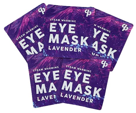 LAVENDER AROMATHERAPY SELF-WARMING EYE MASKS FOR MIGRAINES, STRESS RELIEF, DARK CIRCLES, STRESS TENSION, INFLAMMATION FROM ALLERGIES. [5 PACK]