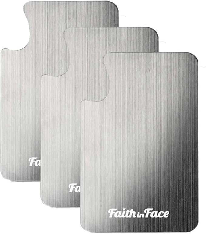 Makeup Metal Palette 3pcs - Stainless Steel Mixing Tray for Nail and Cosmetic Artist, Small Size 3.3 x 5.1 inch