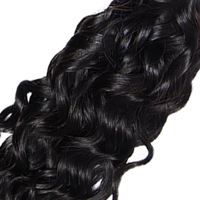Human Hair Bundles Color 1B Water Wave Bundles 28 Inch Unprocessed Brazilian Virgin Remy Hair Extensions Niegmeag Natural Black Wet and Wavy Bundle