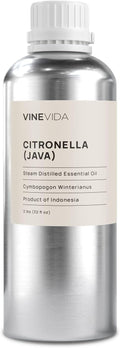 VINEVIDA Citronella Java Essential Oil 32 oz - Undiluted Citronella Oil 32 oz - Citronella Candle Oil Scent - DIY Candle Scents for Candlemaking - Bulk Essential Oil for Soap Making Safe for Skin