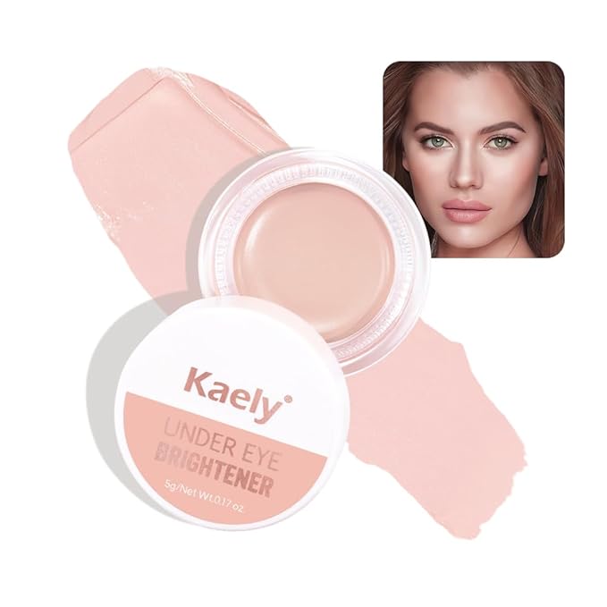 evpct Pink under Eye Corrector Brightener Concealers for Older Women Dark Circles, under Eye Cream Pot Concealer Full Coverage Peach Color Corrector Makeup, Nourishing Waterproof, Light Pink