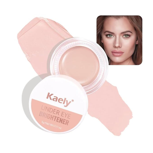 evpct Pink under Eye Corrector Brightener Concealers for Older Women Dark Circles, under Eye Cream Pot Concealer Full Coverage Peach Color Corrector Makeup, Nourishing Waterproof, Light Pink