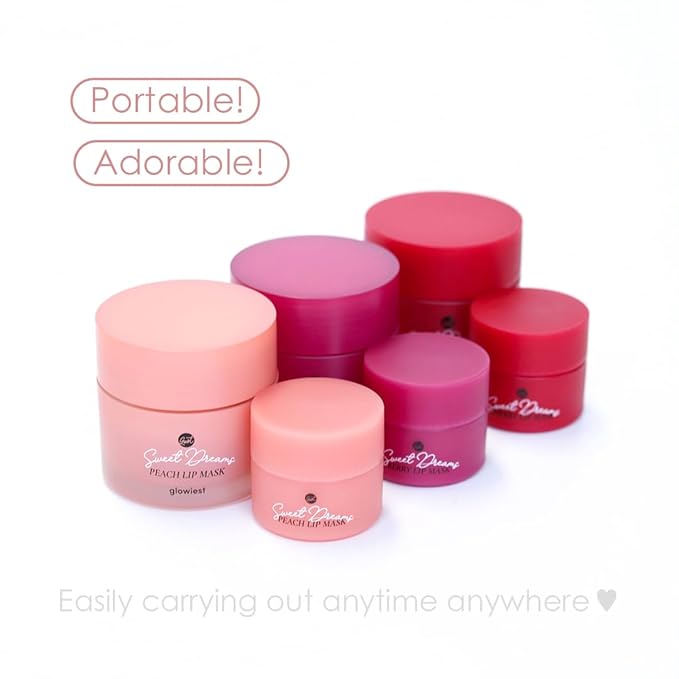 Sweet Dreams Mini Lip Mask 5g(3 Set)- Nourishing, Plumping and Hydrating Lip Balm | Vegan Lip Sleeping Mask | Korean beauty | Hyaluronic Acids + Vitamin C + Shea Butter + Antioxidants-CherryBerryPeach