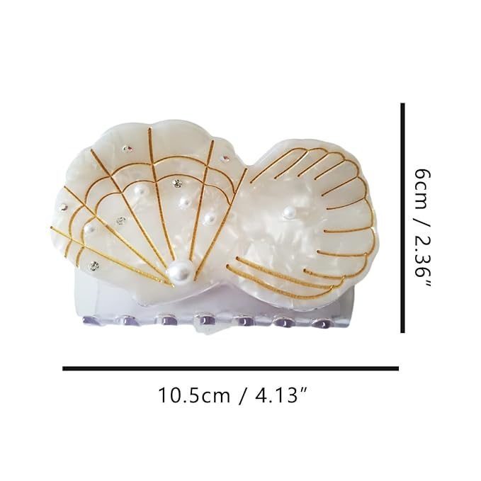 Pearl Mussel Claw Clip,Acetate Hair Clips,Small Claw Clips for Women