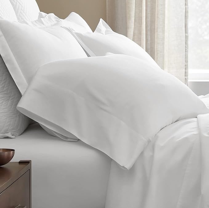 Boll & Branch Signature Hemmed Pillowcase Set - Standard, White - Luxury 100% Organic Cotton - Buttery Soft and Breathable - Softer with Every Wash - 2 Pillowcases Included