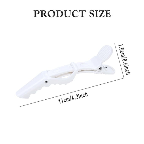 30 Pieces Professional Plastic Alligator Hair Clips for Hair Salon Styling Sectioning Duckbill Hair Clips Barrettes Pins Accessories for Men Women Girls Teens (White)