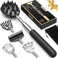 Upgraded Reinforced Telescoping Back Scratcher with 5 Detachable Heads, Larger Scratching Tips, Stocking Stuffer & White Elephant Gifts for for Men Women Adults