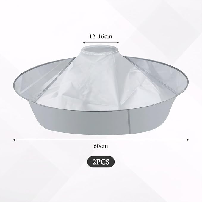 2 Pcs Hair Catcher for Haircuts, Haircut Cape, Foldable Hairdressing Umbrella Cape, Waterproof, Suitable for Adults and Children, Salon and Home Trimming/Coloring/Styling (Light Grey)