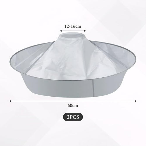 2 Pcs Hair Catcher for Haircuts, Haircut Cape, Foldable Hairdressing Umbrella Cape, Waterproof, Suitable for Adults and Children, Salon and Home Trimming/Coloring/Styling (Light Grey)