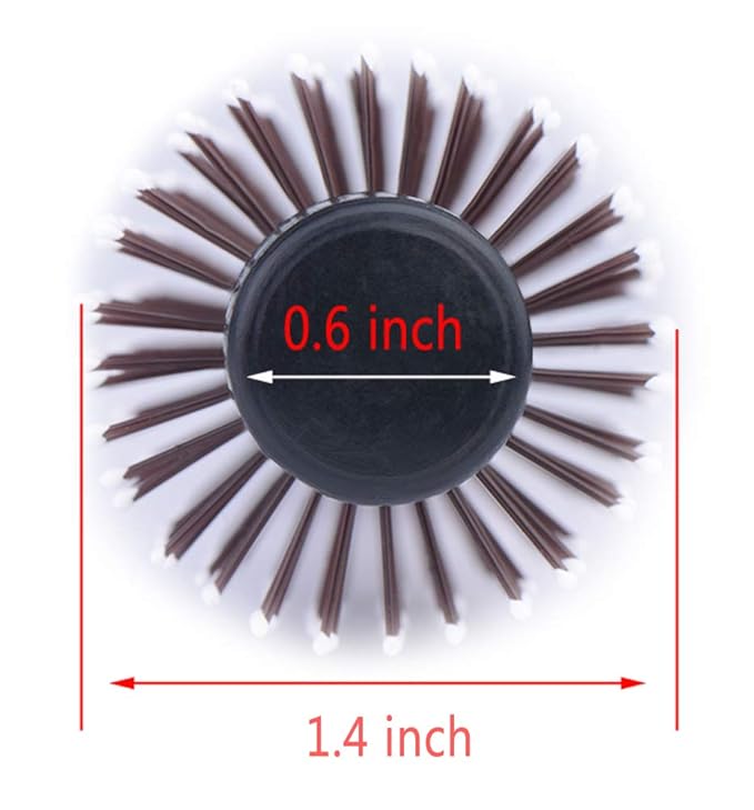PERFEHAIR Small Round Hair Brush for Blow Drying With Soft Nylon Bristles, 1.6 Inch, for Short or Medium Curly Hair-Red