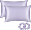 ALASKA BEAR Silk Pillowcase for Hair and Skin, Set of 2 Pure Genuine 22 Momme Mulberry Silk Pillow Cases Queen Size for Bliss Sleep Better Than Poly Satin, Zipper Closure(2pc, Lavender)