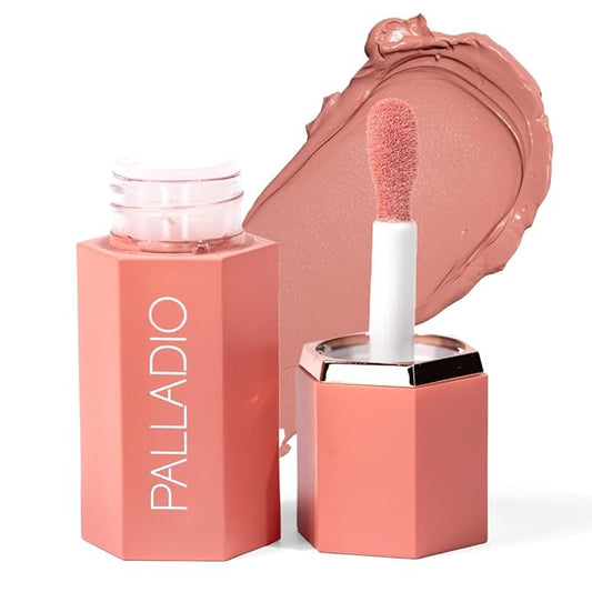 Palladio Liquid Blush for Cheeks & Lips 2-in-1 Makeup Face Blush, Weightless Cream Formula, Smudge Proof Long-Wearing Pigmented Blush, Natural Look Makeup Face Blushes, Dewy Finish, Rose Cloud