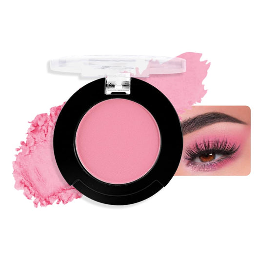 Monochrome Pressed Eyeshadow, Matte Pink Waterproof Neutral Powde Mini Eyeshadow, sombras para ojos, Talc, Paraben & Cruelty Free (C09#Matte Pink)