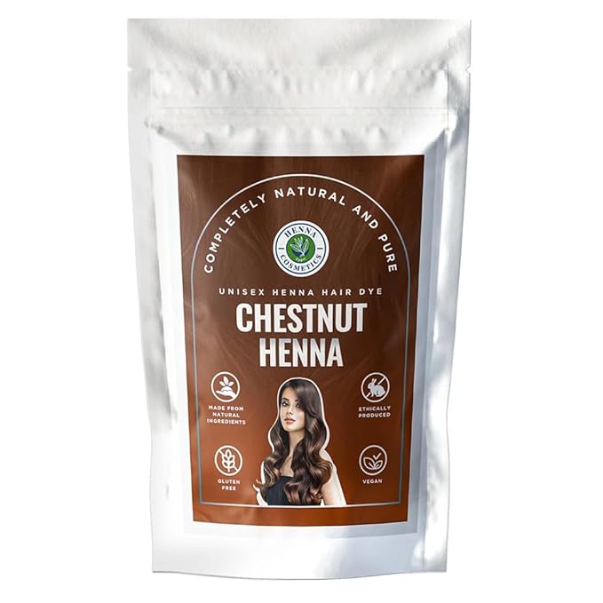 Natural Henna Hair Color Dye, 100% Pure Henna Powder for Hair Growth Organic (Chestnut, 100 Gr + Free 50 Gr.)
