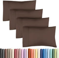 Queen Pillow Cases - 4 Pack - Super Soft Pillowcase Covers - Envelope Enclosure - Hotel Quality Pillow Protectors - Wrinkle Free, Fade, Shrink & Stain Resistant - Machine Washable - 20" x 30" (Brown)