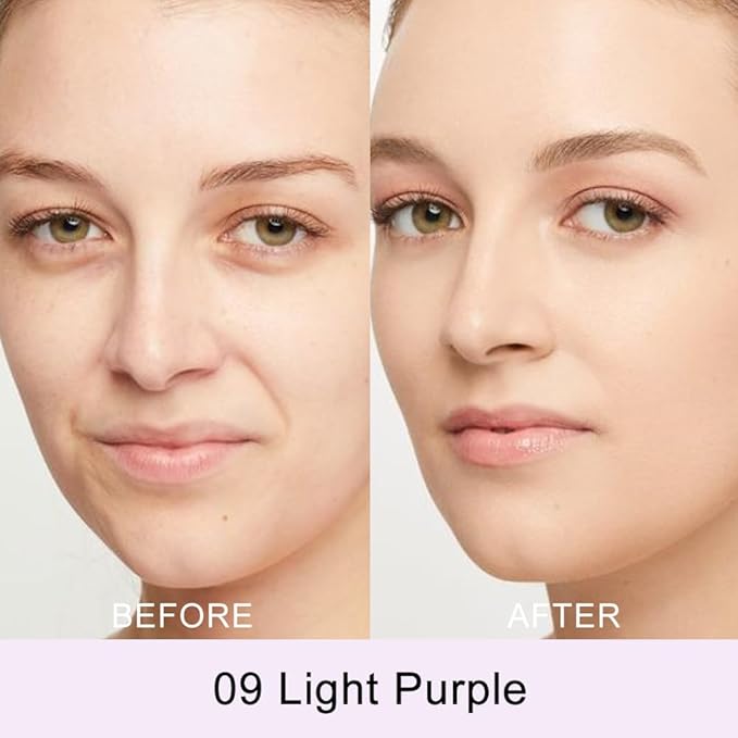 Kaely Color Correcting Concealer,Cream Pot Concealer Full Coverage,under Eye Concealer Palette for Conceals Dark Circles,Waterproof Foundation Face Makeup,09 Light Purple