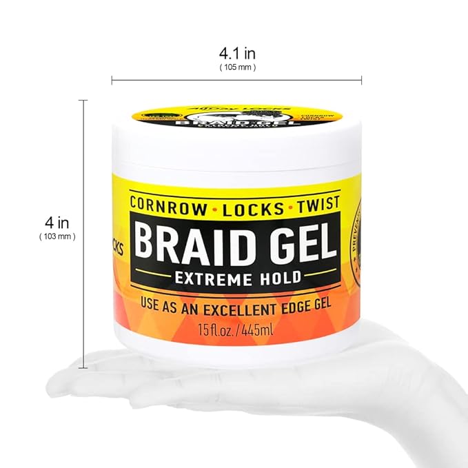 AllDay Locks Braid Gel (15 oz) | Extreme Hold, High Shine | Frizz & Flake-Free Edge Control | Tea Tree, Lavender, Peppermint Oil | Slick & Style Braids, Locks, Twists, Cornrows | 15 oz
