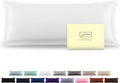 Silk Body Pillowcase Mulberry Silk Pillow Cases with Zipper Soft Breathable Smooth Cooling 20x54 inches Pillowcase for Sleep (White,20"X 54",1Pcs)