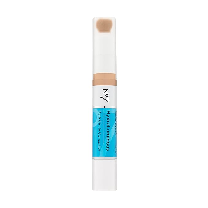 No7 Hydraluminous Concealer - Shade 7 - Full-Coverage Under Eye Concealer for Dark Circles with Caffeine & Ceramides - Hydrating & Brightening Concealer for Dark Under Eye Area (3.9ml)