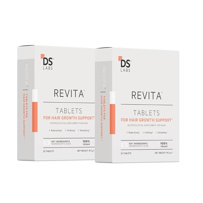 DS Labs Revita Hair Density Support Tablets - Daily Hair Wellness Supplement with Biotin, Zinc, Iron, Vitamin D, Magnesium & Melatonin, for Men & Women, 60 Tablets