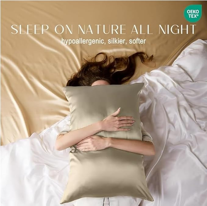 ZIMASILK 100% Pure Mulberry Silk Pillow Cases for Hair and Skin, Soft, Hypoallergenic & Smooth, Both Sides Grade 6A Silk, with Hidden Zipper, Gift for Women Men,1pc(Throw 18''x18'',Taupe)