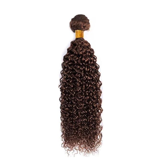 Brown Human Hair Bundles Chocolate Brown Kinky Curly Bundles 16 Inch Niegmeag Peruvian Virgin Remy Hair Extensions Double Weft Color 4 Kinky Curly Bundle Hair Weave 100g