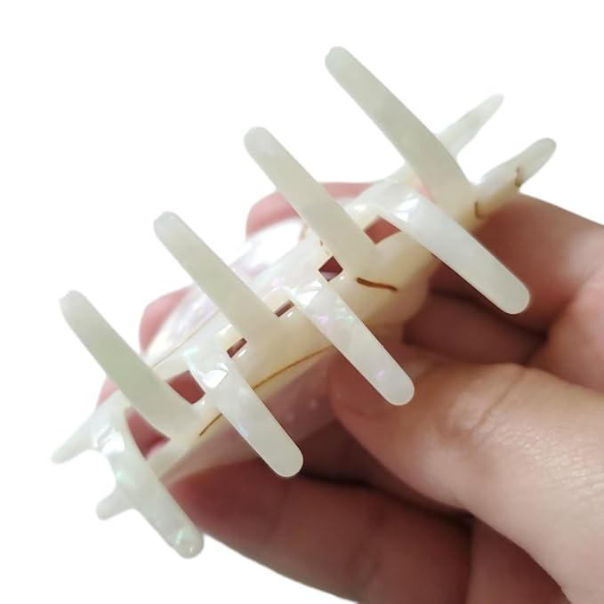Spiral Conch Claw Clip,Acetate Hair Clips,Small Claw Clips for Women,White