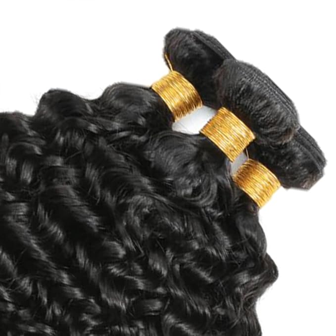 Color 1B Bundles Human Hair Natural Black Water Wave Bundles 20 22 24 Inch Double Weft Color 1B Wet and Wavy Bundle Niegmeag Virgin Soft and Silky Remy Hair Extensions