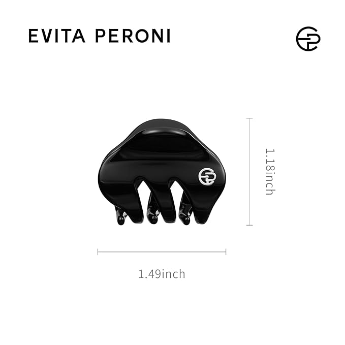 EVITA PERONI Small Hair Clips, Mini Hair Clip for Hair, Little Tiny Claw Clips for Women Girls Half Updo, Elegant Black