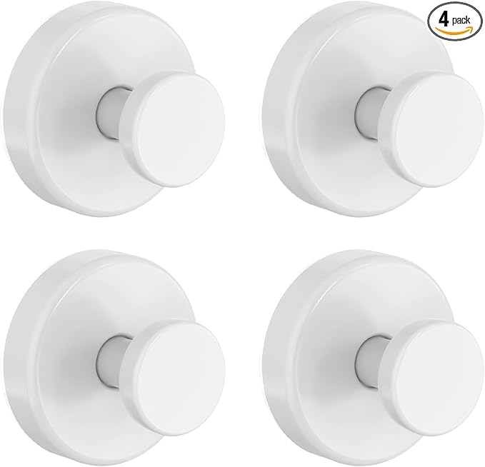 Suction Cup Hooks for Shower, Removable Towel Hooks for Bathroom Window Glass Door Wall, Bath Robe Looafh Hook for Hanging - 4 Pack, White1