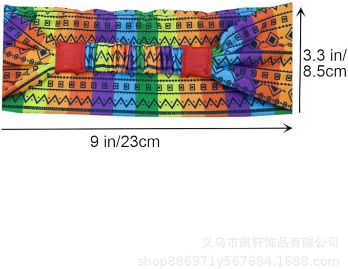Rainbow Headband for Women Non Slip Elastic Sweat Hairbands Fashion Sports Hair Bands Soft Cloth Fabric Stretchy Headband for Running Workout Yoga