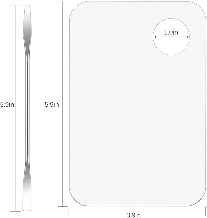 Rolybag Acrylic Makeup Mixing Palette with Spatula Tool Transparent Cosmetic Makeup Palette for Nail Art Makeup Eye Shadow Professional Pigment Cosmetic Mixing (Acrylic -A)