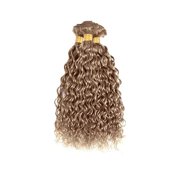 30 32 34 Inch Ash Blonde Water Wave Bundles Human Hair Color #22 Bundle Niegmeag Brazilian Virgin Remy Hair Extensions #22 Blonde Wet and Wavy Bundle