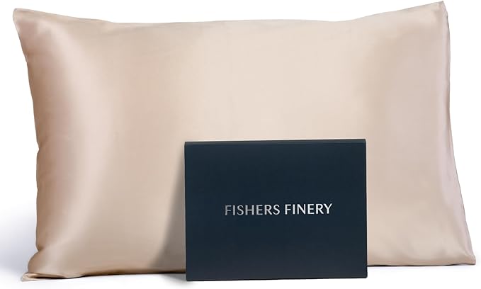 Fishers Finery 19mm 100% Pure Mulberry Silk Pillowcase, Quality Tested (Taupe, Q)