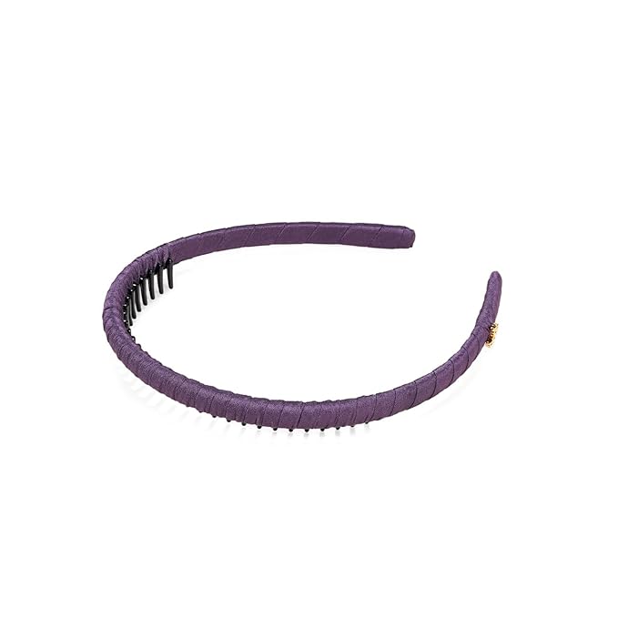 SHE'S FREE STYLE JUST FOR YOU Upgraded Classic Thin Headbands for Women, Non-Slip Polyester & Plastic Hair Bands with Teeth for Strong Hold Grip, Durable Hair Accessories (Coffee Brown-F2, Upgrade)