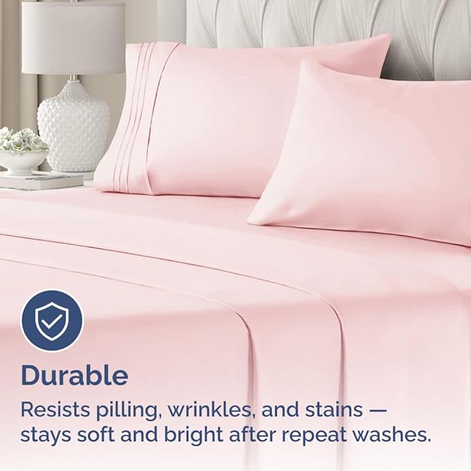 Queen Pillow Cases Set of 2 - Ultra Soft Hotel Quality Pillowcase Covers - Comfy, Cozy & Wrinkle Free - Shrinkage, Stain & Fade Resistant - Machine Washable Pillow Protectors - 2 Piece Set - Baby Pink