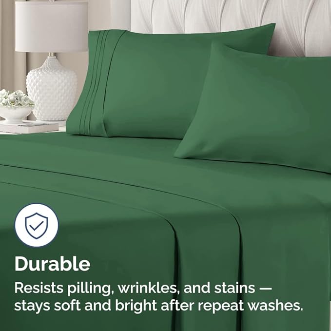 Queen Pillow Cases Set of 2 - Ultra Soft Hotel Quality Pillowcase Covers - Comfy, Cozy & Wrinkle Free - Shrinkage and Fade Resistant - Machine Washable Pillow Protectors - 2 Piece Set - Emerald Green