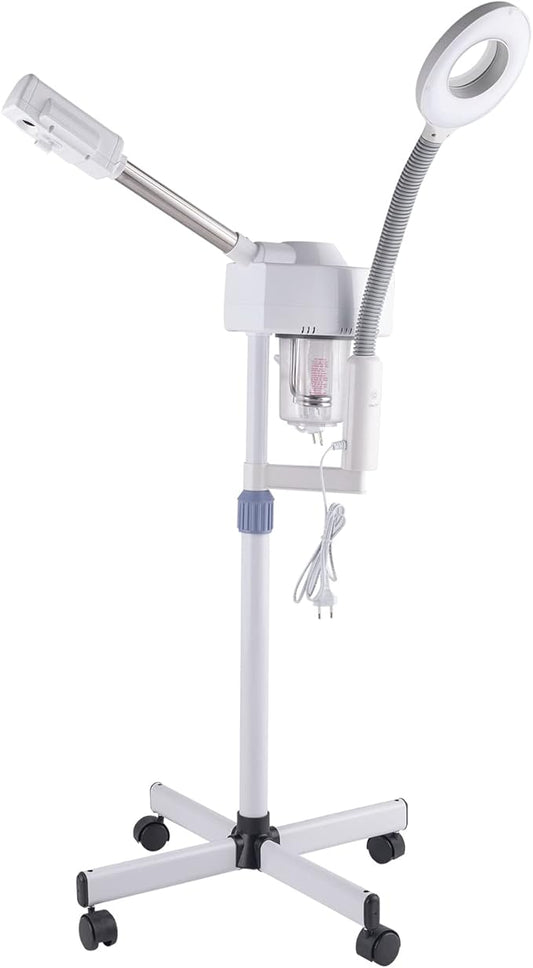 Winado 2 in 1 Professional Facial Steamer with 5X Magnification Lamp & Touch Screen, Esthetician Steamer Humidifier Face Spa Mist Steam for Home Beauty Salon, Personal Skin Care Deep Cleaning, White