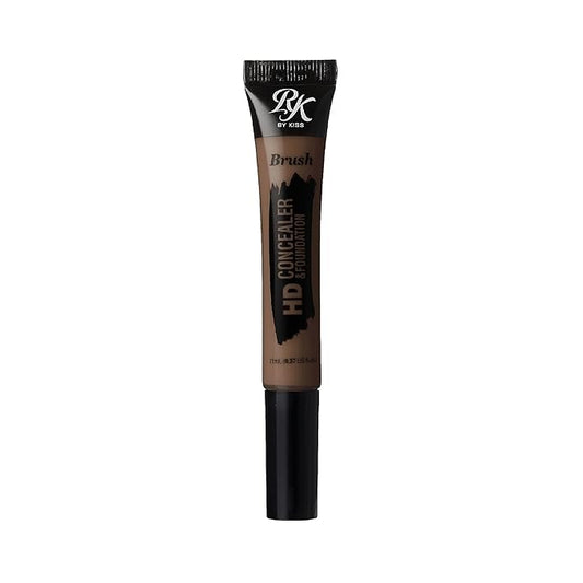 Ruby Kisses HD Concealer & Foundation Flawless Full Cover Brush Face Makeup (Dark Cocoa)