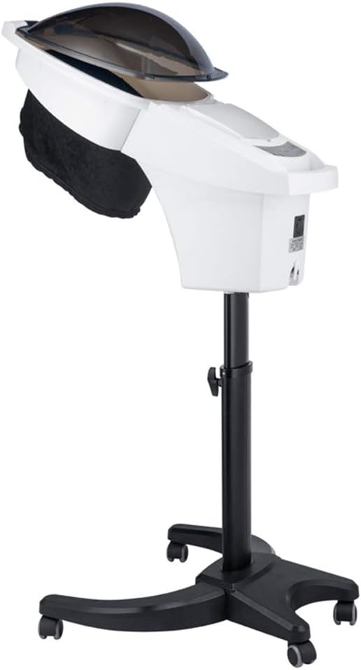 Hair Steamer Hair Mister Hooded Ozone O3 Micro Mist Hair Care Professional Machine White UV Protect Paint Unit Barber Shop Red Blue Light Black Natural Hair Deep Conditioning Wheel Base ET1408BM