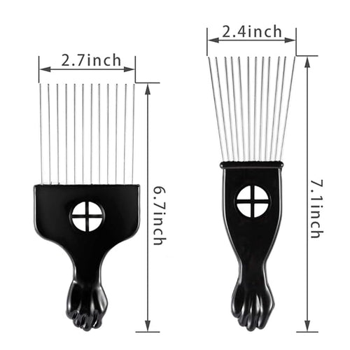 3 Pack CAREHOOD Metal Afro Lift Comb - Wide Tooth for Men's and Women's Curly/Textured Hair, Detangling Tool for Wigs, Braids, and Styling