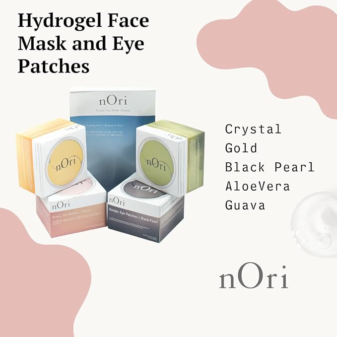 NORI Konjac Eye Patches - Anti-Wrinkle/Removes Bags/Hydrating/Anti-Dark Circle / 60 Pieces (24K Gold)