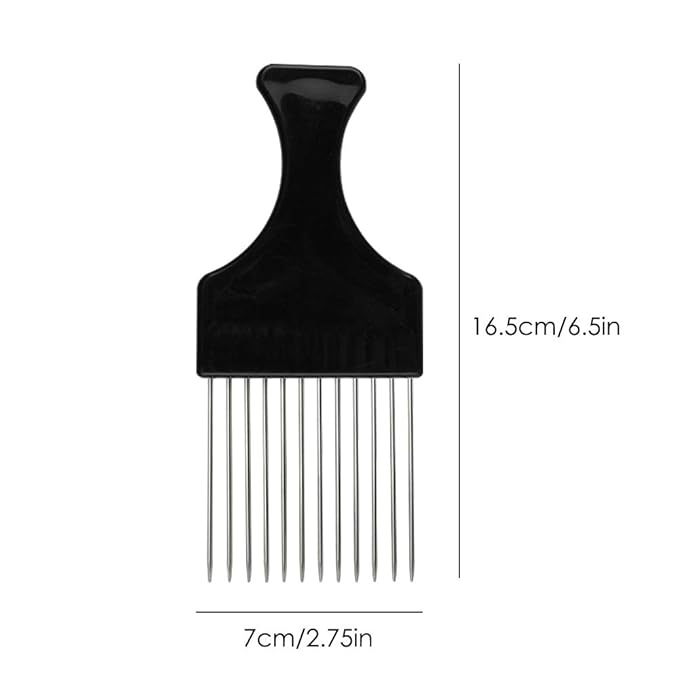 4 Pack Afro Pick Combs for Natural Hair - SourceTon Metal Wide Tooth Comb for Detangling Curly, Braids, Thick Hair