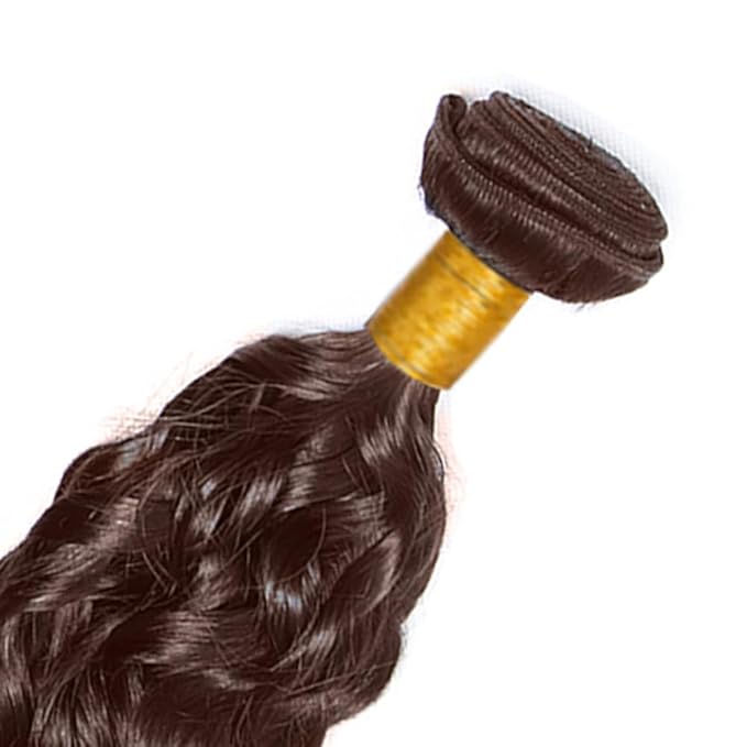 32 Inch Color 4 Bundles Human Hair Brown Water Wave Bundles Double Weft Chocolate Brown Wet and Wavy Bundle Hair Weave Niegmeag Brazilian Virgin Remy Hair Extensions 100g
