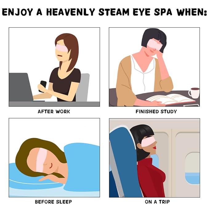 Disposable Steam Eye Mask for Dry Eye Care - 8 Pack Heating Eye Mask for Dark Circles and Puffiness Relief Soothing Warm Eyes Masks Pads, Fragrance Free