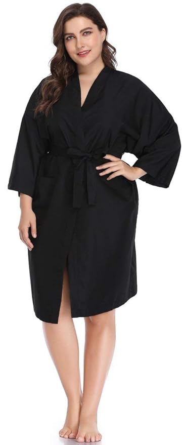 Salon Robes Smock for Clients, Pack of 4, Hair Salon Client Gown Cape, Black